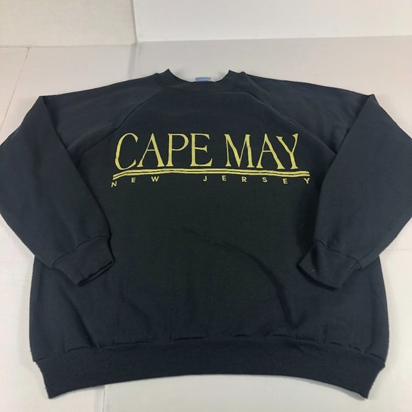 Vintage Other - VTG Cape May New Jersey Sweatshirt Adult Large Black Yellow Destination Crewneck